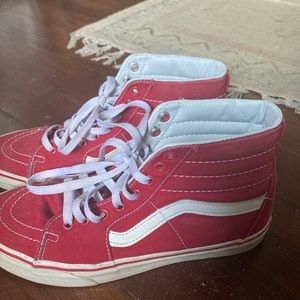 VANS red womens hitops 9.5